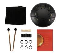 FUWIND Tambor de Lluvia para Exterior,Tambor de Lluvia para Exterior Cuando Llueve,Tambor de Lluvia para Jardín Exterior,Tambor de Chakra de 6 Pulgadas y 8 Notas (Negro)