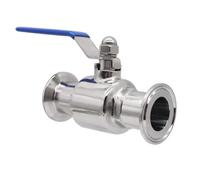 FUWQEPA Válvula De Bola De Acero Inoxidable 316, Válvulas Sanitarias De Paso Rápido, Diámetro Exterior De 12,7 A 51 Mm, Collar De Tres Abrazaderas De 25,4/50,5/64 Mm, 1 Unidad(12.7mm Ferrule 25.4)