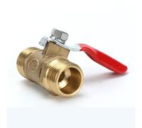 FUWQEPA Válvula De Bola De Latón, 1 Pieza, Rosca BSP Macho A Macho con Palanca Roja, Conector, Adaptador De Acoplamiento De Tubería(1/2")