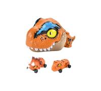 Fuwraixis Presione el eyector Dinosaurio Coche, emulación de Dibujos Animados Dinosaurio, Tyrannosaurus Rex Juguetes, Modelo de Coche de Juguete de Batalla, para 3 4 5 6 7 8 años de Edad los niños
