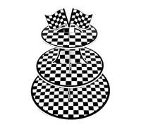 Fuwraixis Soporte para Cupcakes de Coche de Carreras, Torre de postres de 3 Pisos, Decoración de la Tarta Tema de Carrera, para Decorativo de Fiestas de cumpleaños para niños y Adultos