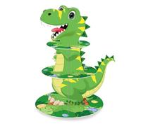 Fuwraixis Soporte para tartas 3 pisos Dinosaurio,Bandeja para tarta Brontosaurus,Decoración Jurásica para Magdalenas,Decoración de Fiesta de Cumpleaños,Productos para fiestas infantiles