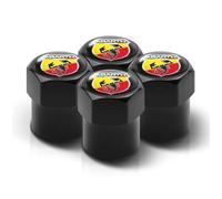 FUWUDI 4 Tapas de Válvula de Neumático de Coche, Tapones Ruedas Coche para Abarth, Valve Cap, Tapones de Válvula para Rueda, Accesorios Coche
