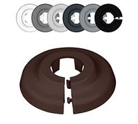 FUX 10 Rosetas para tuberias de calefaccion radiator, 12mm-35mm, Blanco Gris Marron Negro, embellecedor, rosetones para tubos, cubre tubos radiador (18mm, Marrón Nuez 8011)