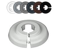 FUX 10 Rosetas para tuberias de calefaccion radiator, 12mm-35mm, Blanco Gris Marron Negro, embellecedor, rosetones para tubos, cubre tubos radiador (22mm, Gris Luminoso 7035)