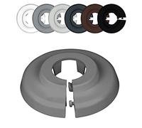 FUX 10 Rosetas para tuberias de calefaccion radiator, 12mm-35mm, Blanco Gris Marron Negro, embellecedor, rosetones para tubos, cubre tubos radiador (22mm, Gris Polvo 7037)