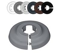 FUX 2 Rosetas para tuberias de calefaccion radiator, 12mm-35mm, Blanco Gris Marron Negro, embellecedor, rosetones para tubos, cubre tubos radiador (15mm, Gris Ventana 7040)