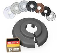 FUX 2 Rosetas para tuberias de calefaccion radiator, 12mm-35mm, Blanco Gris Marron Negro, embellecedor, rosetones para tubos, cubre tubos radiador (18mm, Gris Polvo 7037)