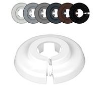 FUX 20 Rosetas para tuberias de calefaccion radiator, 12mm-35mm, Blanco Gris Marron Negro, embellecedor, rosetones para tubos, cubre tubos radiador (12mm, Blanco 9016)