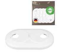 FUX 5 Piezas, 16mm - 22mm, bío rosetas dobles para tuberias de calefaccion, embellecedor, cubre tubos radiador, tapa, cubre radiador, polietileno biológico blanco (18mm)