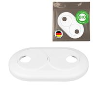 FUX 5 Piezas, 16mm - 22mm, bío rosetas dobles para tuberias de calefaccion, embellecedor, cubre tubos radiador, tapa, cubre radiador, polietileno biológico blanco (16mm)