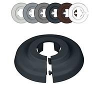 FUX 6 Rosetas para tuberias de calefaccion radiator, 12mm-35mm, Blanco Gris Marron Negro, embellecedor, rosetones para tubos, cubre tubos radiador (15mm, Gris Antracita 9016)