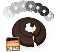 FUX 6 Rosetas para tuberias de calefaccion radiator, 12mm-35mm, Blanco Gris Marron Negro, embellecedor, rosetones para tubos, cubre tubos radiador (15mm, Marrón Nuez 8011)