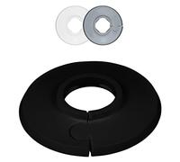 FUX Rosetón individual para tubo de calefacción, 2 unidades, 8 mm - 60,3 mm, cubierta de tubo, rosetas, revestimiento, rosetas para radiadores, polipropileno, en colores especiales (33,7 mm, RAL 9005)