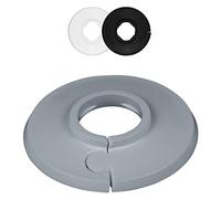 FUX Rosetón individual para tubos de calefacción, 6 unidades, 8 mm - 60,3 mm, cubierta de tubo, rosetas, revestimiento, rosetas para radiadores, polipropileno, en colores especiales (20 mm, RAL 7040)