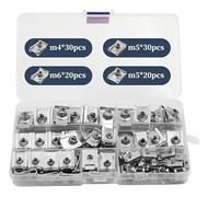 FuxFuis 100PCS Tuercas de Tipo U M4M5M6M8 Tuercas de Clip de Metal Tuerca en U para Auto Tuerca Clip Surtido de Acero Inoxidable Clips de Tuerc a Tipo U Tuerc a de Clips de Rosca con Caja para Coche