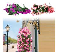 FuxFuis 2PCS Flores Artificiales para Colgar 2 Colores Flores Artificiales para Exteriores para Balcones Flores Artificiales Colgantes para Interiores para Bodas Hogares Jardines y Patios