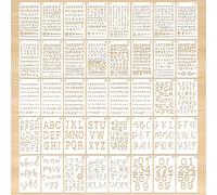 FuxFuis 40 PCS Plantillas de Letras Plantillas de números plantilla de letras para pintar Plantilla de Pintura Del Alfabeto Reutilizable Plantilla de Alfabeto y Números para DIY Álbum de Recortes