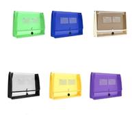 FuxFuis 6 unidades portadocumentos A4 carpeta de documentos PP 6 tipos de color carpeta de proyectos con hebilla de cuerda para cupones, recibos, dinero en efectivo, facturas, documentos de examen