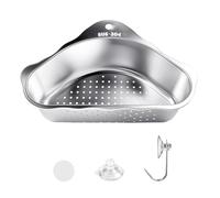 FuxFuis Colador para Fregadero de Cocina Cesta de Desagüe para Fregadero Cesta de Escurrido de Acero Inoxidable Cestas de Drenaje Triangulares para Cocina para Filtrar Residuos Alimenticios