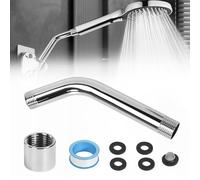 FuxFuis Extensión de Brazo de Ducha de Acero Inoxidable Tubo de Extensión de Ducha Universal Extensión de Barra de Ducha G1/2 Tubo de Extensión de Alcachofa de Ducha Curvado Hacia Delante 15cm