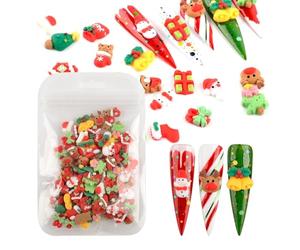 FUXIU 1 bolsa de adornos de Navidad de resina con parte trasera plana, adornos para decoración de uñas, manualidades, manualidades