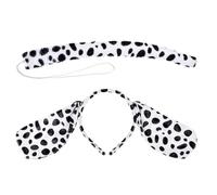 FUXIU 1 juego de diadema de felpa con forma de oreja de perro, para cosplay, cola y corbatín, traje de carnaval, fiesta de cumpleaños para niños y adultos