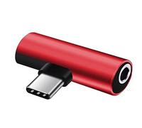 FUXIU 2en1 USB C a 3.5mm Adaptador de Auriculares Portátil Convertidor de Tipo C a Auriculares USB C a Dongle de Audio Auxiliar