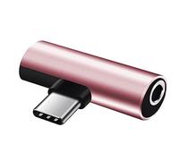 FUXIU 2en1 USB C a 3.5mm Adaptador de Auriculares Portátil Tipo C a Convertidor de Auriculares USB C a Dongle de Audio Auxiliar