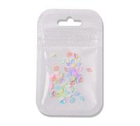 FUXIU 50 piezas de uñas de cristal con parte trasera plana, diamantes de imitación de estrella y corazón con purpurina para uñas, accesorios de manicura