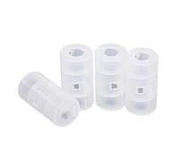 FUXIU Adaptador Batería AA Portátil Universal 4 Piezas Batería AA a Tamaño C Convertidor Caja Almacenamiento Translúcido