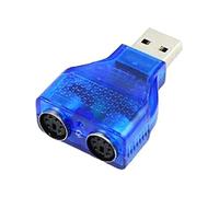 FUXIU Adaptador Convertidor USB 2.0 2 Azul con Chip para su Cable Teclado/Ratón 2