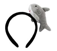 FUXIU Bonita diadema de peces de dibujos animados 3D para el cabello, diadema de pelo de peluche con animales del océano, accesorios para el cabello para mujeres y niñas