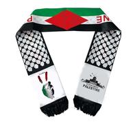 FUXIU Bufanda de banderas de Palestina con estampado vibrante para eventos formales, banderas nacionales, bufanda de cuello con flecos, banda de satén, pañuelo multiusos para la cabeza, Bufanda 9, As