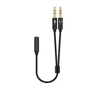 FUXIU Cable divisor de micrófono en Y de 3,5 mm hembra a 2 machos, cables adaptadores auxiliares para teléfono