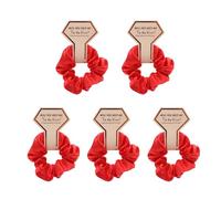 FUXIU Coleteros elásticos para el pelo de dama de honor, de satén, para despedida de soltera, boda, coletero para mujer, 5 unidades