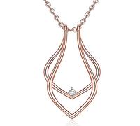 FUXIU Collar con soporte para anillos, collares con forma geométrica para mujer, joyería de compromiso delicada de plata para mujeres y niñas, collar de anillo, Zinc