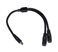 FUXIU DC8020 - Cable adaptador divisor en Y, cable de alimentación de 14 AWG, 1 macho a 2 hembra, para carga de panel solar, 40 cm de largo, color negro