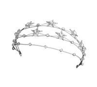 FUXIU Diadema de diadema con forma de estrella brillante para novia, primavera, verano, boda, fiesta, novia, estilo barroco