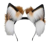 FUXIU Diadema de felpa con orejas de bestia, control remoto, cola eléctrica, recargable, disfraz de cosplay