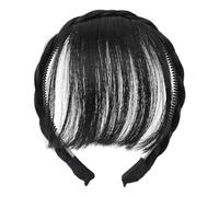 FUXIU Diadema de pelo sintético natural con flequillo para uso diario para niñas