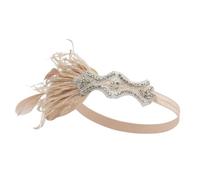 FUXIU Diadema de plumas de los años 20, accesorios para el cabello vintage con lentejuelas