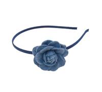FUXIU Diadema de rosa azul para mujeres y niñas, para tomar fotos, cola de caballo, flequillo, clip para el pelo, diademas antideslizantes, diadema dulce, suministros de yoga