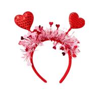 FUXIU Diadema para el día de San Valentín para mujer con lentejuelas en forma de corazón, delicadas diademas antideslizantes, para niñas dulces y bailes de graduación