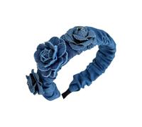 FUXIU Diademas con forma de rosa azul, de ala ancha, multiusos, para yoga, deportes, spa, para mujer