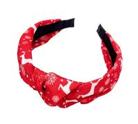 FUXIU Diademas de moda con estampado de Navidad, diadema ancha con nudo superior, diadema vintage, diadema ajustable, accesorios para el cabello para mujer