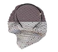 FUXIU Diademas para mujeres y niñas, diadema ancha y lisa, turbante de moda, velo de diamantes de imitación, bandas de malla para el pelo