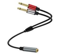 FUXIU Divisor profesional de 6,35 mm hembra a 2 machos, conectores de placa dorada, cable de música de 30 cm, 100 cm, 200 cm