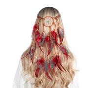 FUXIU Feather&Beads - Diadema decorativa para mujer, atrapasueños, estilo étnico, para fiesta de Halloween
