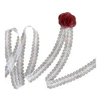 FUXIU Gargantilla de flores ajustable con cinta de encaje para el cuello, collar de clavícula para mujer, elegante collar atado a mano